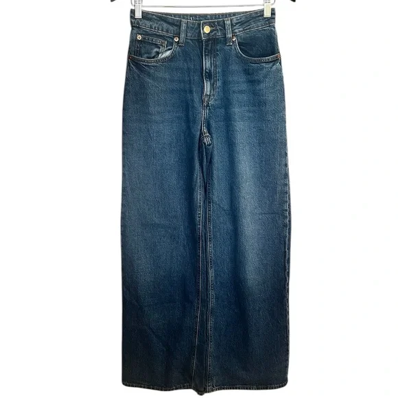 H&M “Harper” Women’s High Rise Wide Leg Jeans- 97% Cotton - Picture 6 of 10